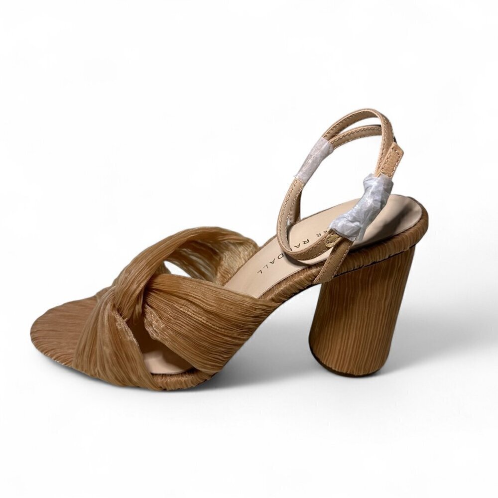 Loeffler Randall Reed Pleated Twist Heel in Peach Polyester Pink Sz 7 B NIB - Picture 7 of 14